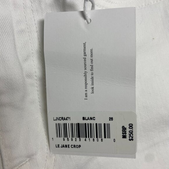FRAME Le Jane Crop High Rise Size 26 New with Tags White - Picture 9 of 12